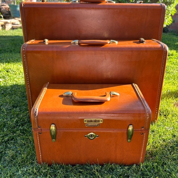 Samsonite Shwayder Brothers Vintage Three Piece Luggage Set EUC - Picture 1 of 16